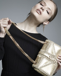 Saint Laurent Monogram Medium Macrame Slouchy Chain Shoulder Bag Gold