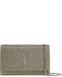 Saint Laurent Monogramme Kate Medium Glittered Leather Shoulder Bag Gold