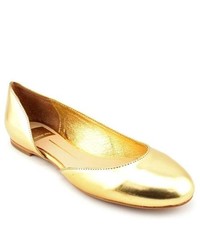 Dolce Vita Laci Gold Patent Leather Ballet Flats Shoes Uk 4