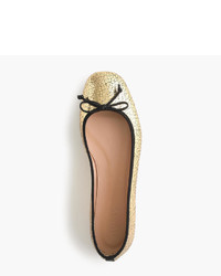 J.Crew Lily Ballet Flats In Crackled Leather