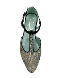 Paola D'arcano Patterned T Bar Ballerina Shoes