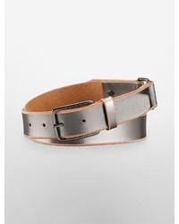 Calvin Klein Raw Edge Metallic Leather Belt