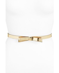 kate spade new york Bow Skinny Leather Belt Gold Large