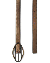 Bottega Veneta Metallic Leather Belt Bronze