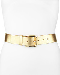 Neiman Marcus Metallic Leather Belt Gold
