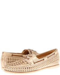 Gold Leather Boat Shoes