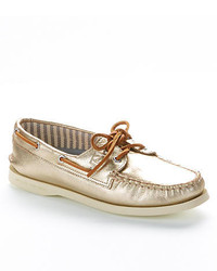 Sperry Top Sider Ao Metallic Platinum Kidsuede Boat Shoes