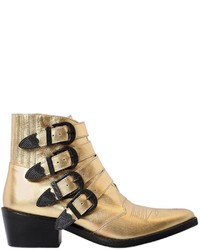 Toga Pulla 50mm Metallic Leather Boots W Buckles