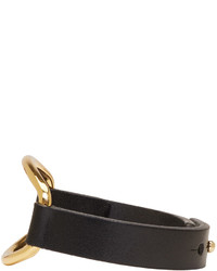 Isabel Marant Black And Gold Leather Bracelet