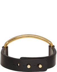 Isabel Marant Black And Gold Leather Bracelet