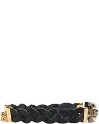 Versace Black And Gold Logo Tag Bracelet