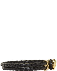 Versace Black Gold Double Wrap Medusa Bracelet