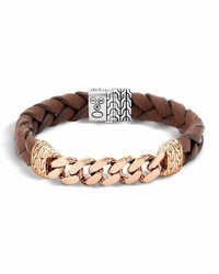 John Hardy Classic Chain Bracelet With Leather Strap