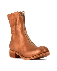 Gold Leather Casual Boots
