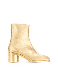 Gold Leather Chelsea Boots