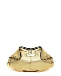 Alexander McQueen Gold Rocher Lambskin Leather Clutch