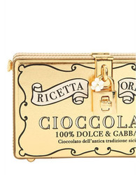 Dolce & Gabbana Cioccolato Box Metallic Leather Clutch