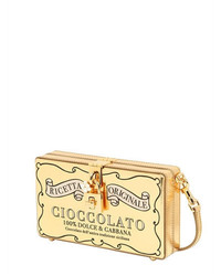 Dolce & Gabbana Cioccolato Box Metallic Leather Clutch