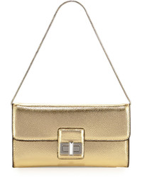French Connection Fiona Metallic Clutch Bag Light Gold