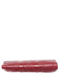 Hobo Lauren Leather Double Frame Clutch Red