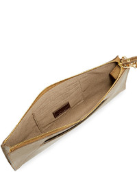 Neiman Marcus Leather Travel Clutch Bag Bronze