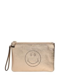 Luisa Via Roma Smiley Perforated Leather Pouch