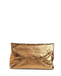 Dries Van Noten Medium Metallic Leather Envelope Clutch