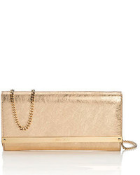Jimmy Choo Milla Etched Leather Clutch Bag Golden
