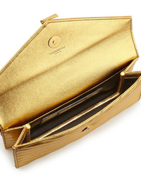 Saint Laurent Monogramme Envelope Clutch Bag Germilon Golden