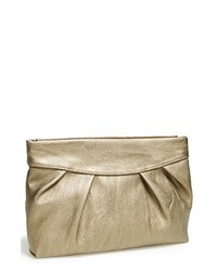 POVERTY FLATS by rian Crushed Hinged Faux Leather Clutch Soft Metallic