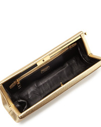 Prada Saffiano East West Clutch Bag Gold