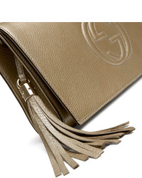 Gucci Soho Metallic Leather Clutch Bag Gold
