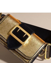 Burberry The Small Buckle Bag In Metallic Leather And Suede