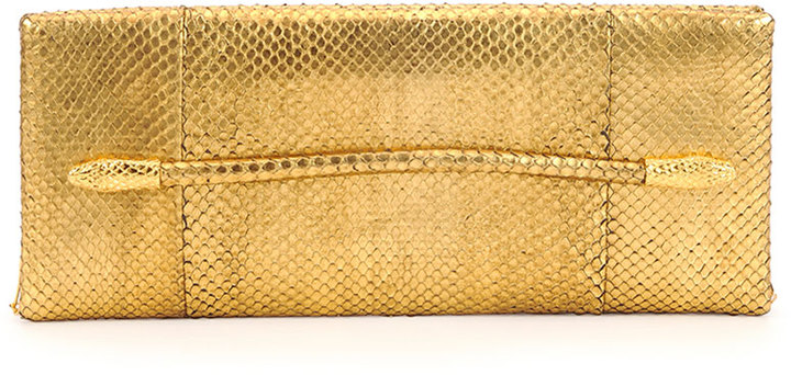 Tom Ford Metallic Python Serpent Bar Clutch Bag Gold | Where to buy ...