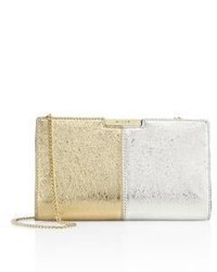 Milly Two Tone Metallic Leather Small Frame Clutch