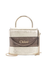 Chloé Aby Lock Metallic Leather Crossbody Bag