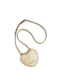 Burberry Girls Leather Heart Shaped Crossbody Bag Gold