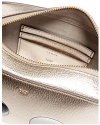 Anya Hindmarch Eyes Metallic Embossed Textured Leather Shoulder Bag Gold