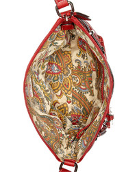 Bernini Giani Handbag Pebble Leather Multi Zip Pocket Crossbody Bag