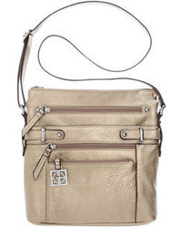 Bernini Giani Handbag Pebble Leather Multi Zip Pocket Crossbody Bag