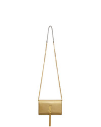 Saint Laurent Gold Small Kate Tassel Bag