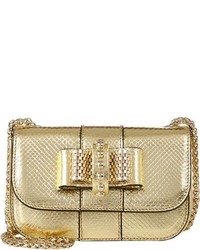 Christian Louboutin Karung Stamped Sweety Charity Crossbody Gold