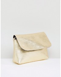 Asos Metallic Soft Leather Cross Body Bag