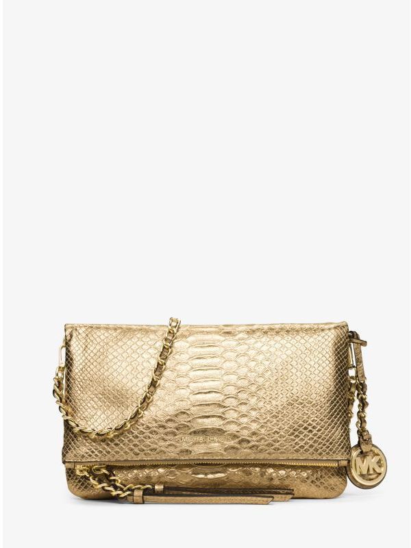 Michael Kors Michl Kors Corinne Medium Metallic Embossed Leather Crossbody,  $298 | Michael Kors | Lookastic