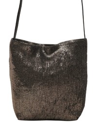 Ann Demeulemeester Shiny Linen Blend Leather Shoulder Bag