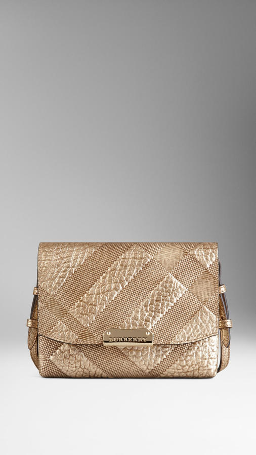 Burberry Small Embossed Check Leather Crossbody Bag, $725 | Burberry |  Lookastic