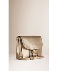 Burberry Small Horseferry Check And Leather Crossbody Bag