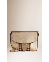 Burberry Small Horseferry Check And Leather Crossbody Bag