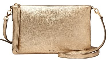 gold leather cross body bag