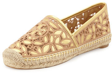 tory burch gold espadrilles